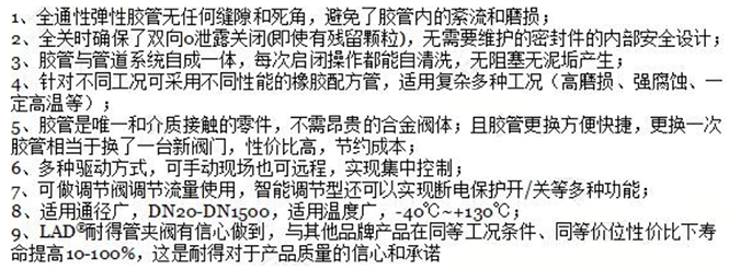 氣缸式管夾閥特點